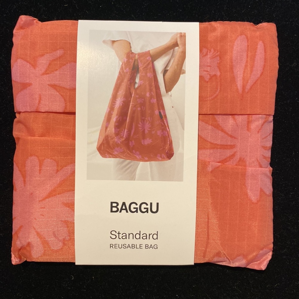 NWT BAGGU FLORAL SUN PRINT PINK Standard Reusable Bag